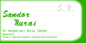 sandor murai business card